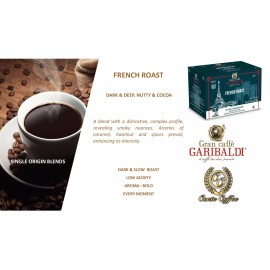 Gran Caffe Garibaldi 72 CT Single Serve Coffee Cups for Keurig K-cup Brewers *Imported from Italy! - French Roast