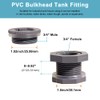 Ququyi 3/4 Inch PVC Bulkhead Water Tank Connector Adapter Fitting