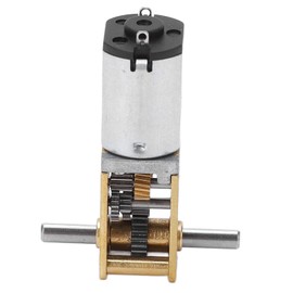 Double Shaft Gear Motor, DC 3 V/6 V/12 V Metal Worm Gear Motor Reduction Motor 3 mm D-shaped Shaft, for Labeling Machines, Curtains, Ovens (DC12V 200RPM)