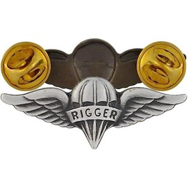 2 PCS Airborne Rigger Jump Wing Badge Insignia US Army Parachute Military Pins SE Regulation 1 ¾" Size Oxidized