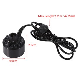 LED Mist Maker LED Nebulizer Water Fountain Pond Fogger 24V Air Humidifiers with 12 LED Light Color Change Ultrasonic Mist Maker Water Pond Atomizer for Water Fountain Pond