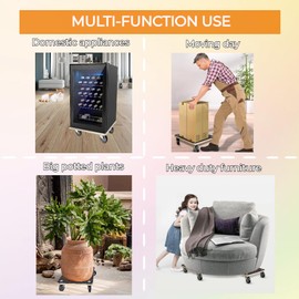 HBFBDRCT Furniture Moving Dollies with 4 TPR Silent Wheels,15 Inch Securely Holds 551 Lbs Heavy Duty Wooden Rolling Mover for Piano Couch Fridge Washing Machine Couch Plant Dolly Heavy Items, 2 Packs