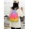 Drawstring Backpack Bag with Front Pocket Waterproof Oxford Cloth, Lightweight