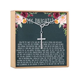 Dear Ava Infinity Cross Necklace For Women - Modern Jewelry Pendant Love Gifting Idea for Her with Heartfelt Card - Faith Birthday Holiday Silver