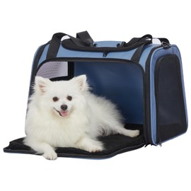 PETSFIT Dog Carrier for Small Dogs, Small Dogs Carrier Bag, Soft-sided Pet Carrier with a safety leash for Pets Up to 25 Lbs (Large, Blue)