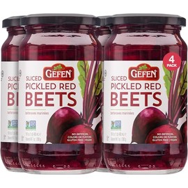 Gefen Sliced Pickled Beets, 16oz (4 Pack) | Sweet & Tangy, Great Salad Topper, Non GMO, Certified Kosher (Including Passover)