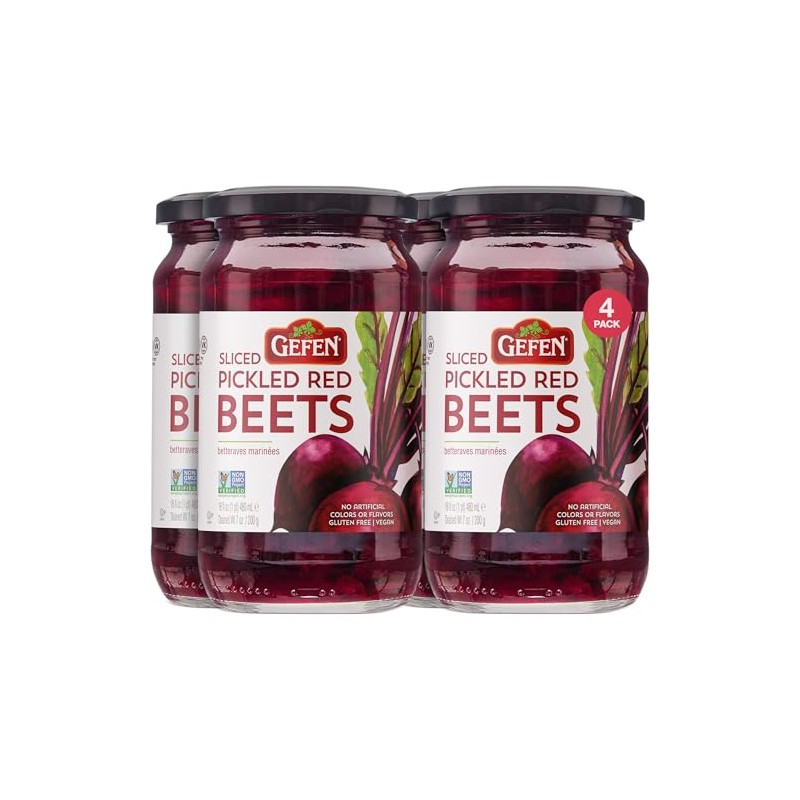 Gefen Sliced Pickled Beets, 16oz (4 Pack) | Sweet &
