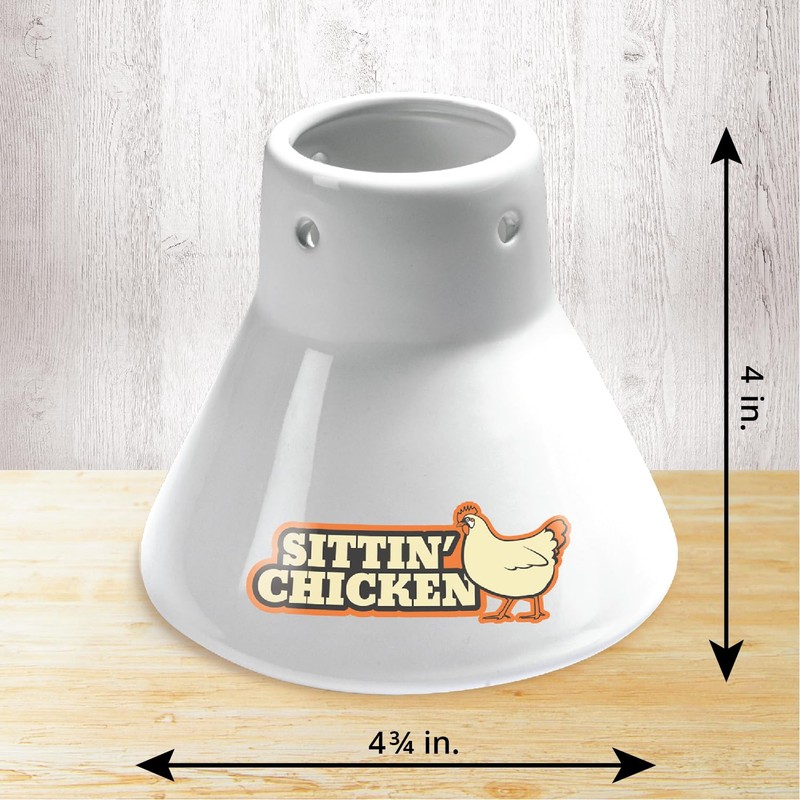 Sittin' Chicken Ceramic Beer Can Steamer & Roaster-Easily Infuse Marinade