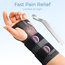 FREETOO Lightweight Carpal Tunnel Wrist Supports for Right Left Hand, Breathable Rigid Wrist Splint Women Men with Removable Stays, Adjustable Forearm and Wrist Brace for Arthritis Sprain RSI