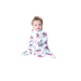 SleepingBaby Cotton Blend Zipadee-Zip Swaddle Transition Baby Swaddle Blanket with Zipper, Cozy Baby Sleep Sack Wrap (Extra Small 3-6 Months | 8-13 lbs, 18-26 inches | Dream Castle)