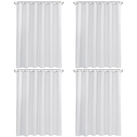Nasitos Nasitos Fabric Shower Curtain Liners 4 Pack - W72 x H72 - Washable & Water Resistant Cloth Shower Liner for Bathroom, Soft Hotel Quality, Standard Size (White, Include 8 Separate Magnets)