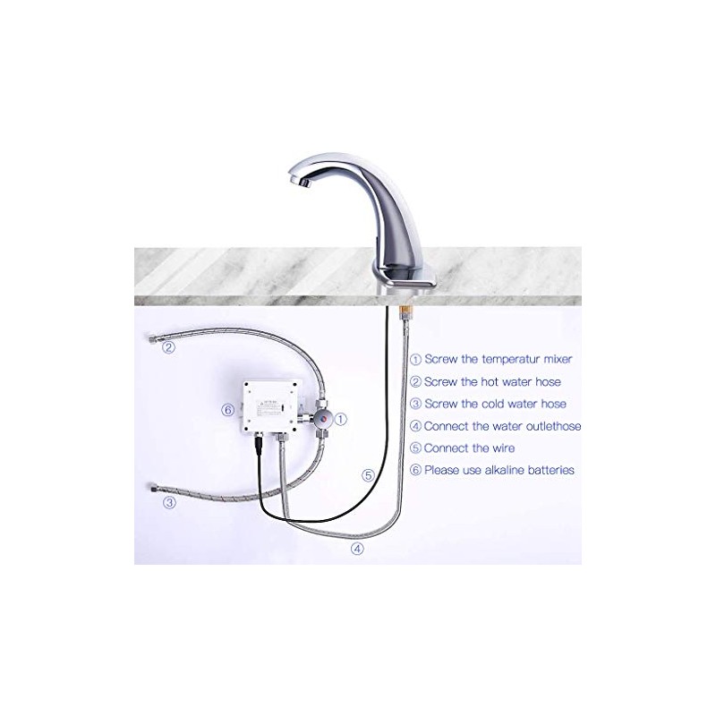 Charmingwater Touchless Bathroom Sink Faucet, Motion Automatic Sensor Faucet with