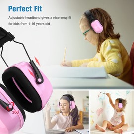 ProCase Kids Ear Protection, SNR 29 dB Noise Cancelling Headphones for Autism Children Toddler, Sound Proof Noise Reduction Earmuffs for Fireworks, Flight, Concert -Pink