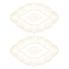 sourcing map 2Pcs Retro Lace Placemats, French Crochet Doilies Oval