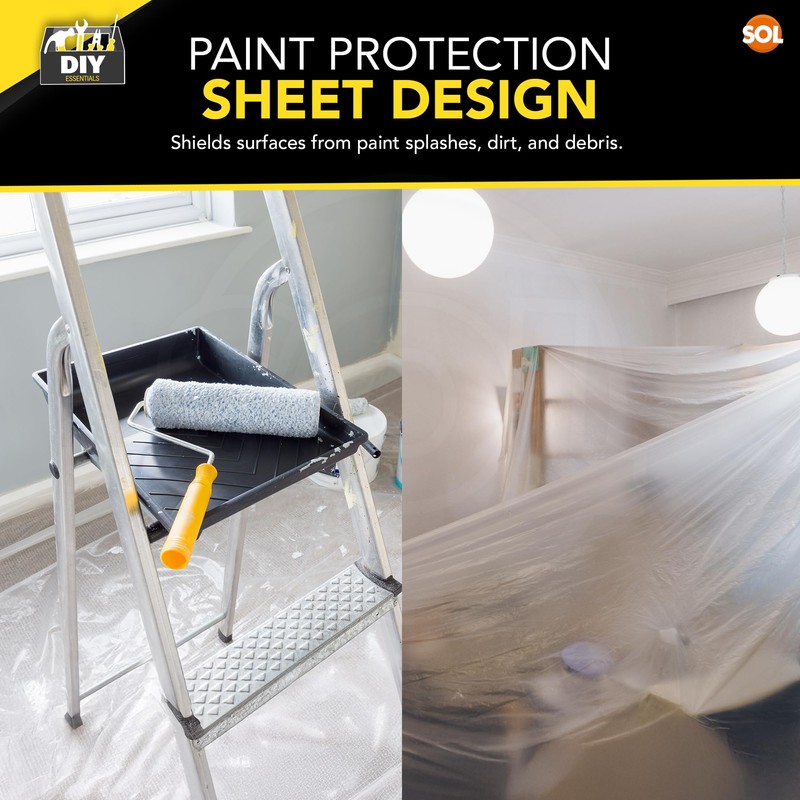 SOL 6pk Extra Large Dust Sheets - 3.6x2.7m Heavy Duty
