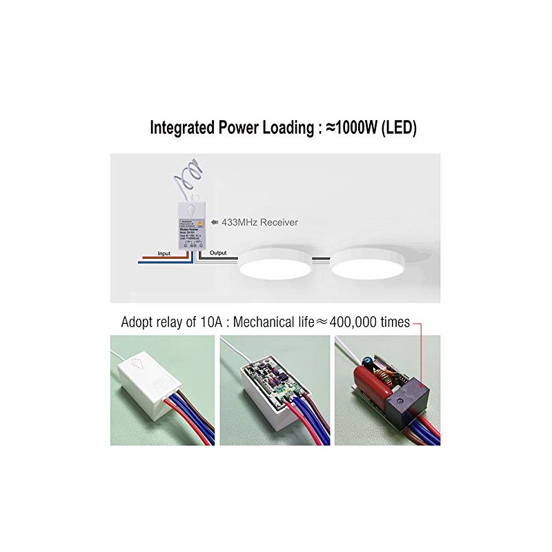 KCMYTONER 1PK Mini Wireless Light Switch with Wall Panel and