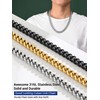 Stainless Steel Cuban Link Chain Necklace Trendy Women Men Jewelry