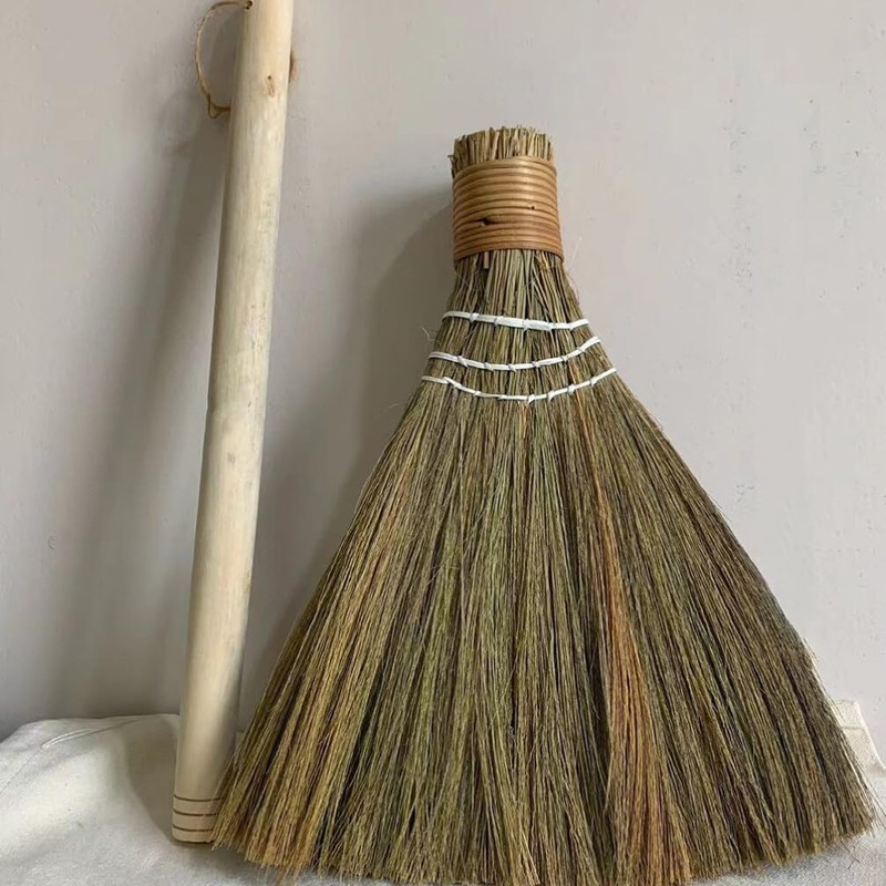 Alipis Straw Soft Broom Detachable Handle Hand Broom Rustic Farmhouse