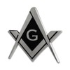 Masonic Car Emblem Square and Compass Metal Decal