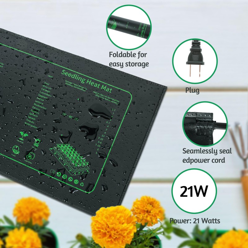LOCONHA Seedling Heat Mat for Seed Starting,10" x 20.75" Waterproof