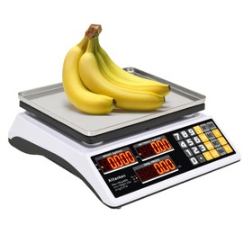 66lb Digital Price Computing Scale, lb/kg/oz Conversion Commercial Food Scale with Price Calculator, Accurate Counting and Dual LED Display for Farmers' Markets, Retail Outlets, Meat Shops & Deli