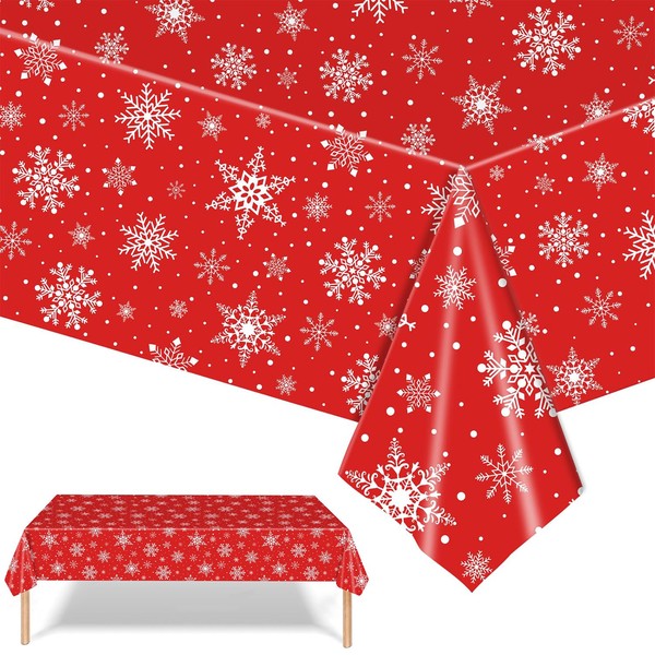 XNBTFK Christmas Table Cloth, 130x220cm Rectangular Plastic Waterproof Christmas Tablecloth,
