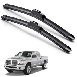 EZ Motoring For 2002-2008 Dodge Ram 1500 2500 Windshield Wiper Blades J-HOOK Hybrid Silicone