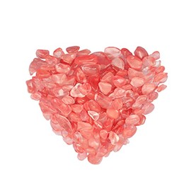 Nupuyai 0.5lb Cherry Quartz Crystal Chip Stones, Irregular Shape Tumbled Crushed Healing Stones Quartz Rocks for Home Decor