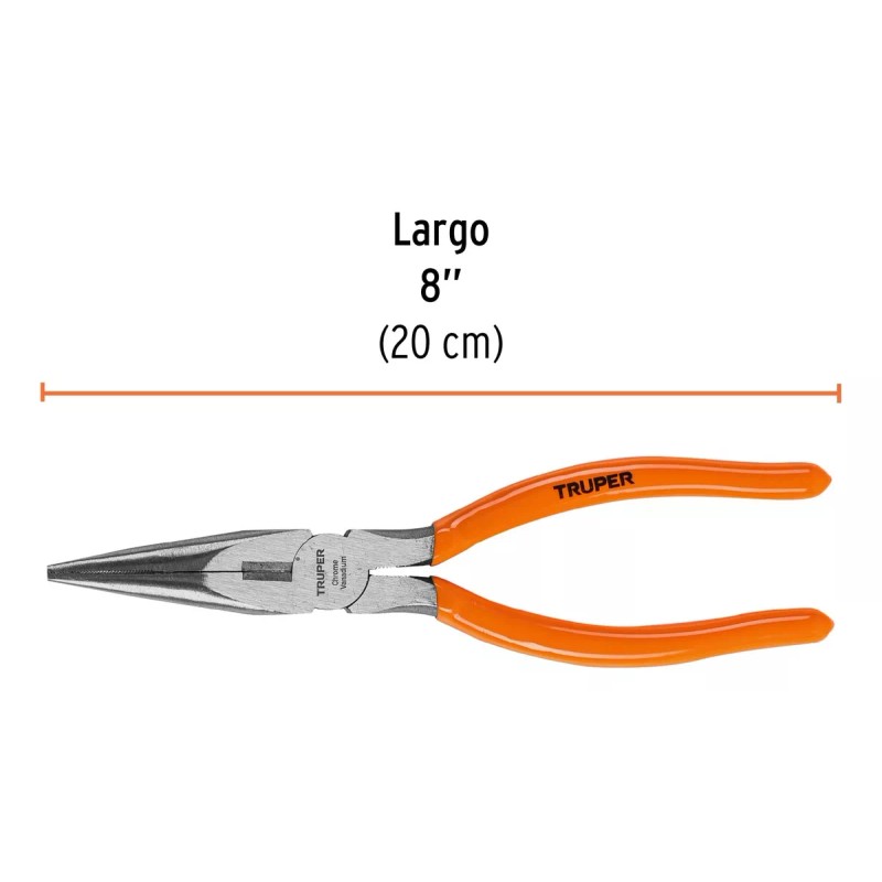Truper Pinza Punta Y Corte 8', Mango De Vinil Truper