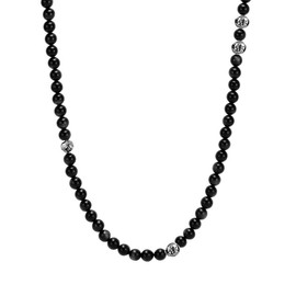 Forziani SUMMIT Black Onyx Beaded Necklace - Unisex Spiritual Jewelry for Men and Women - Promotes Positive Thinking & Inner Strength - Gift Box Packaging Included - Best Mens Gift