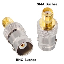Boobrie BNC to SMA Coax Adapter 2 Pieces SMA Female to BNC Female Coaxial Male BNC to SMA Female to Female Coaxial Adapter for RF Antennas, WiFi Devices, WiFi, Ham or Handheld Radios, Scanners, SDR