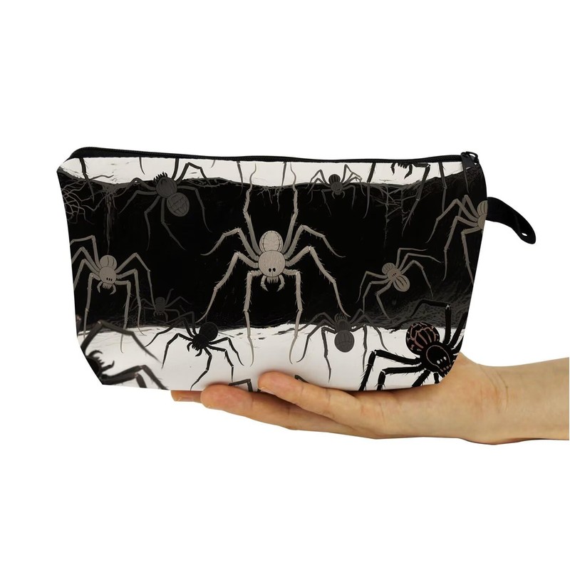 YULUENZE Gothic Spider Makeup Bag Cute Small Organizer Bag with