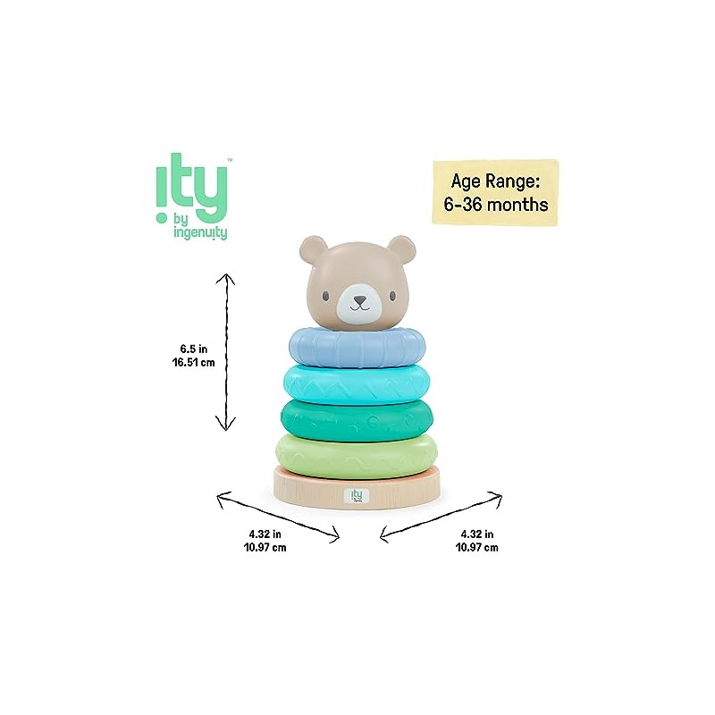 Ingenuity Juguete Didáctico con 4 Aros Apilables de Oso