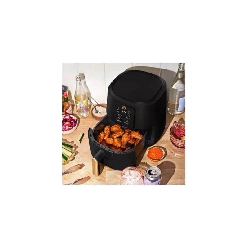 Beautiful 3 Qt Air Fryer with TurboCrisp Technology, Black Sesame