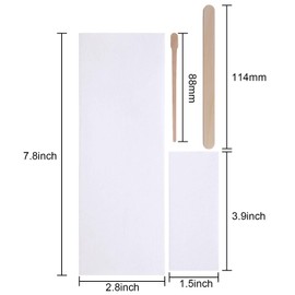 400 Pieces Wax Strips Sticks Kit, Non-Woven Waxing Strips Hair Removal Strip with Wax Applicator Stick for Body Skin Facial Hair Removal Tools (White)