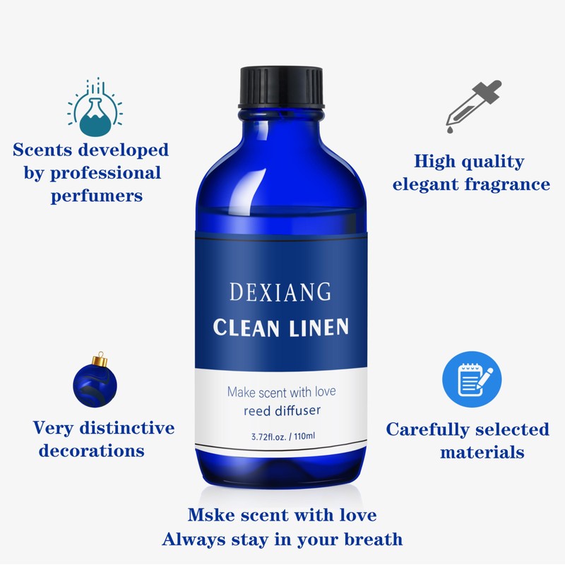 Navy Blue Reed Diffuser Set, 3.72 Oz (110ml) Scent Diffuser,