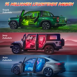 Zdovivot Led Auto Innenraumbeleuchtung, Ambientebeleuchtung Auto, Zubehör Innenraum, Geschenke für Männer Frauen, USB- APP Steuerung und 16 Millionen Farben, 5V