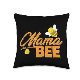 Mama Bee Beekeeping Apiculturist Honeycomb Beehive Insect Throw Pillow
