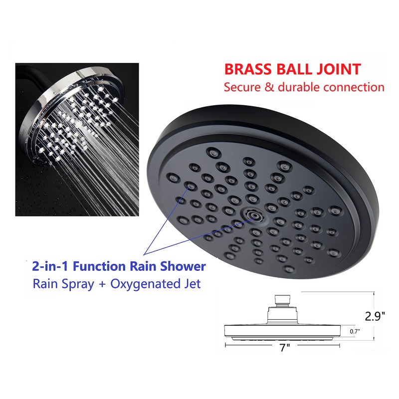 Ana Bath 7" Rain Shower with Handheld Combo with 5-ft