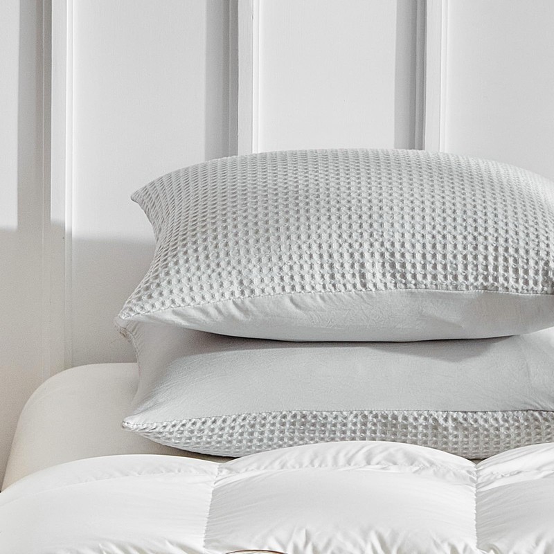 WARMDERN Waffle Weave Pillowcases Standard Size 2 Pack Pillow Cases