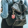 6pcs Lion Dance Keychains Cute Funny Rust Prevention Rhinestone Keychain