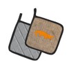 Caroline's Treasures Alligator Faux Burlap & Orange Pair of Pot