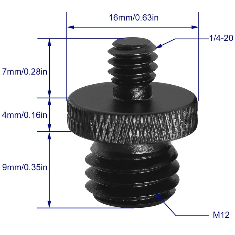 LUORNG 2PCS Camera Tripod Head Adapter Screws Photography Accessories Flash