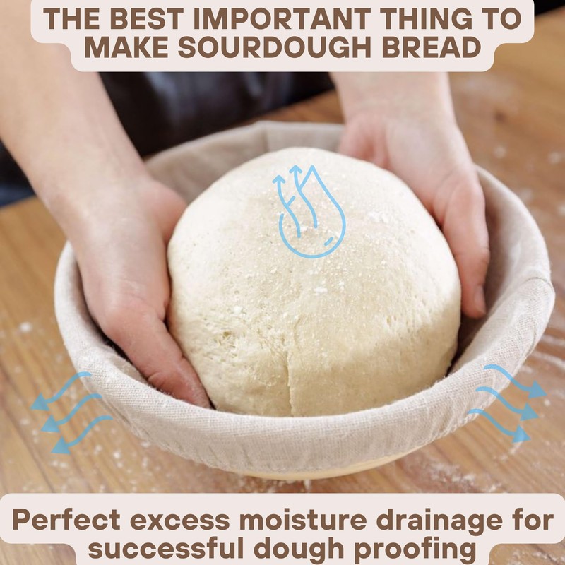 [Upgraded] Banneton Bread Proofing Basket 2 pack 9" Round With