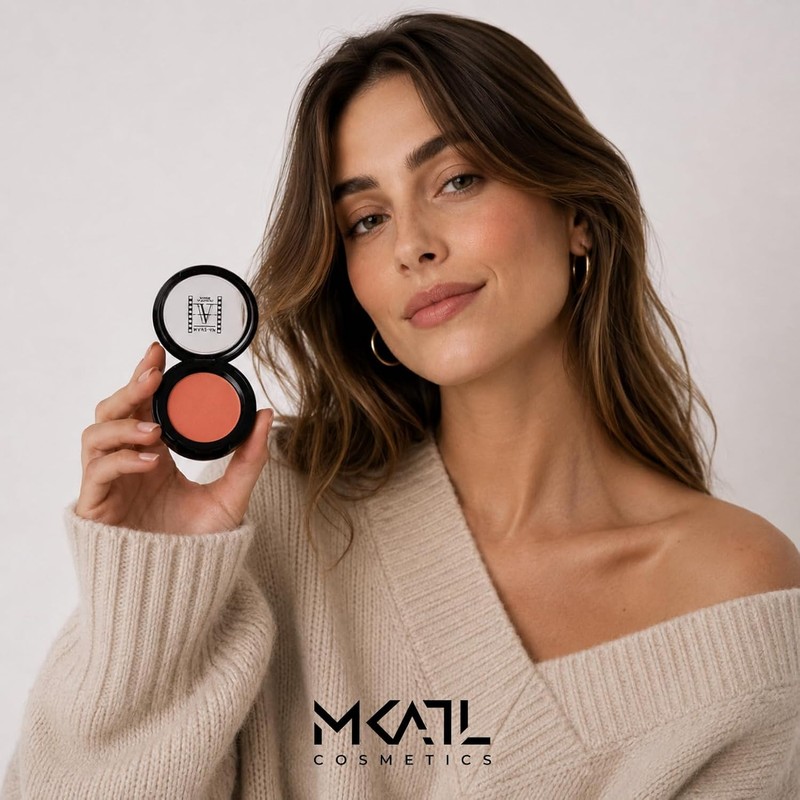 Rubor En Polvo Profesional Makeup Atelier PR025, Acabado Sedoso Natural,