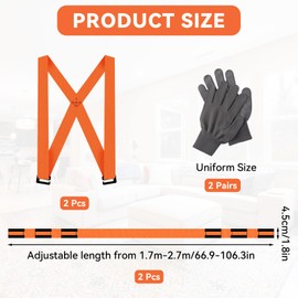 2Pcs Lifting Straps for Movers, Anti Slip Moving Straps, 1 or 2 Person Adjustable Lift Straps, Heavy Objects Handling Straps with 2 Pair Gloves, Furniture Moving Straps for Moving Home Appliances