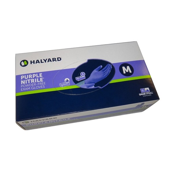 2 Pack Halyard Health Purple Nitrile Gloves - Medium Box of 100