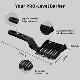 1PCS Black Fade Comb Tool, Fade Tool for Men Haircut Gradient Hair comb Compatible with All Clipper, Blending Combs Barber Accessories for Fades