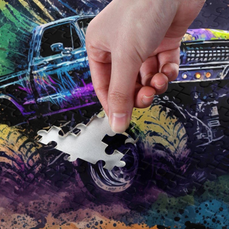 ZENWAWA Jigsaw Puzzle 500 Pieces (Cool Monster Truck), Car Theme