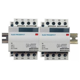 Electrodepot Contactor 8 Pole, 40Amp Coil 110V 120VAC 30A, 50A N/O Silent, FREE DIN Rail 40A